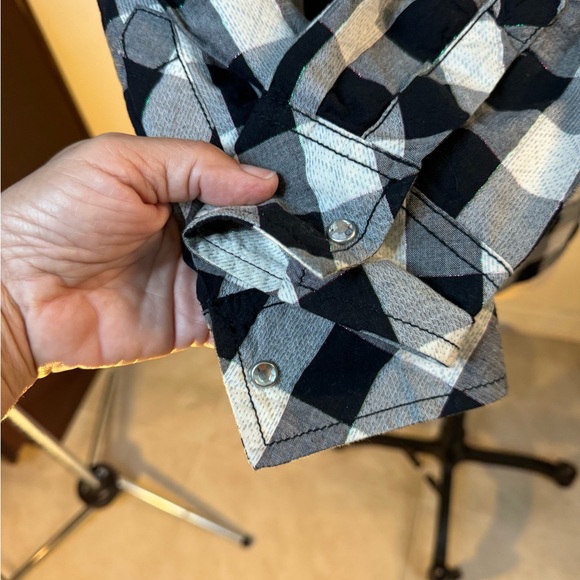 Wrangler Rock47 button-down, long sleeve embroidered back & front multicolor Med - Picture 3 of 7